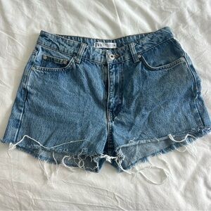Zara mid rise Blue Denim Shorts